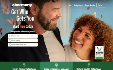 Képernyőkép a eharmony weboldaláról