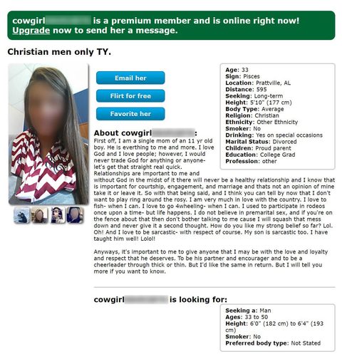 FarmersOnly női profil