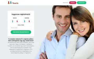 Képernyőkép a Párom.hu weboldaláról